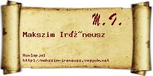 Makszim Iréneusz névjegykártya